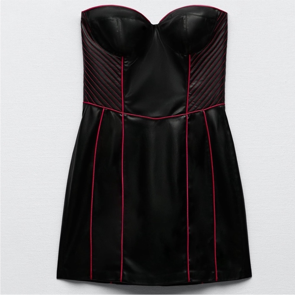 Faux leather mini Zara dress